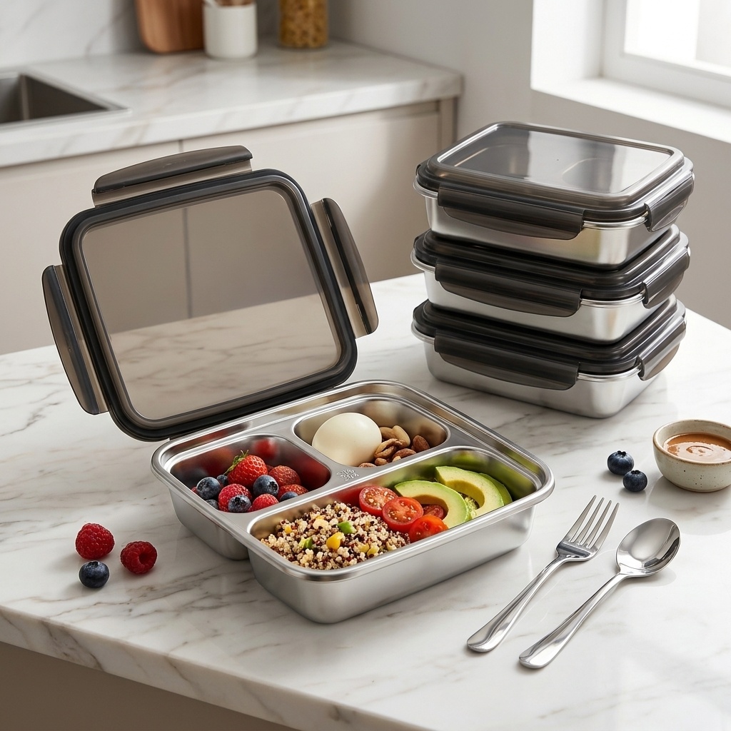 Meal Prep Bowl - 대용량 뚜껑있는 도시락통 전자레인지 사용 가능