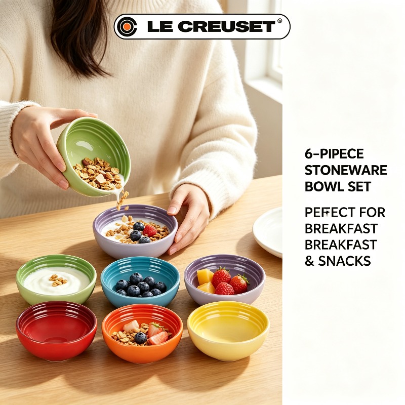 르 크루제 6개 세트 그라데이션 스톤웨어 미니 서빙 볼 - Meal Prep Bowl 리뷰 및 가격